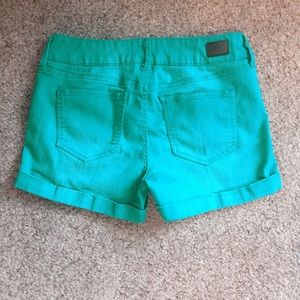Celebrity pink cuffed green shorts